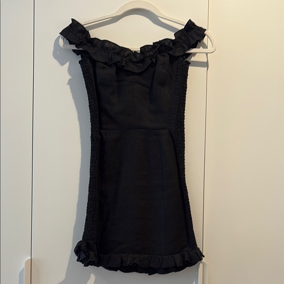 Reformation Black Ruffle Mini Dress - Picture 2 of 5